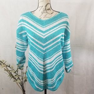 Chico's Blue Knit Sweater Size 1